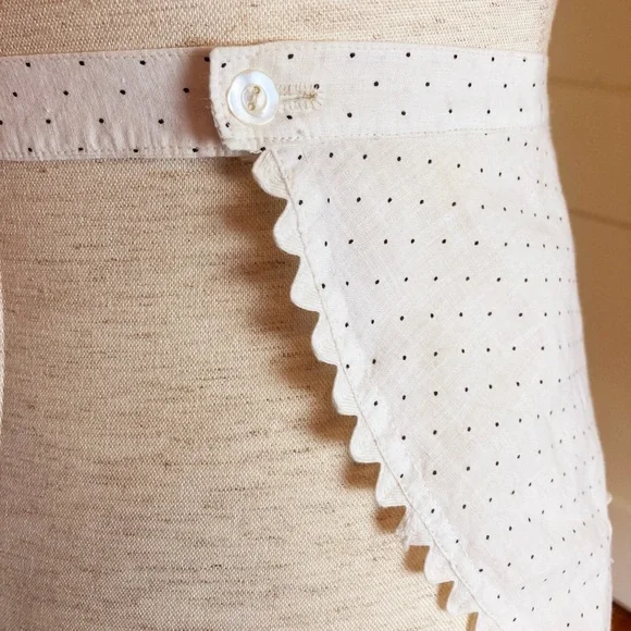 Vintage White & Black Polka Dot Apron Sz M/L - Picture 3 of 7